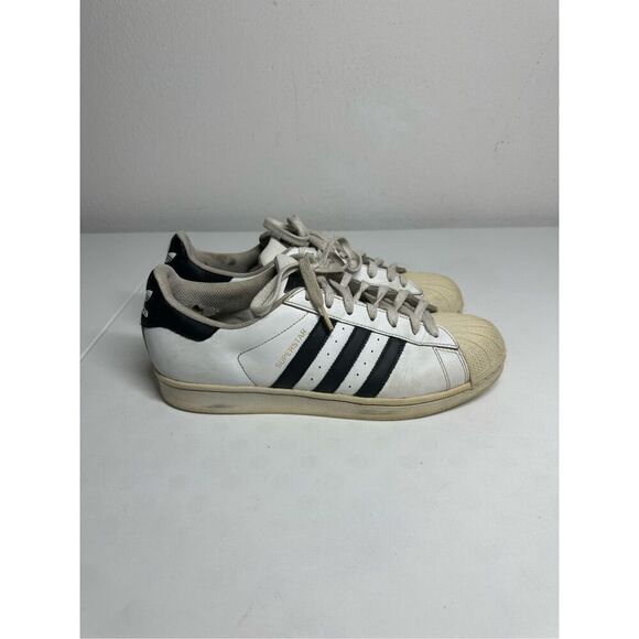 Adidas Original Superstar Hard Shell Toe White Black Gold Mens 9,5 - Picture 1 of 13